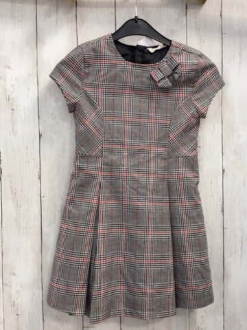   Kleid  Gr. 116  grau schwarz rot kariert Schleife 