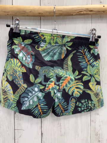 H&M Badeshorts Gr. 98  schwarz grüne Blätter