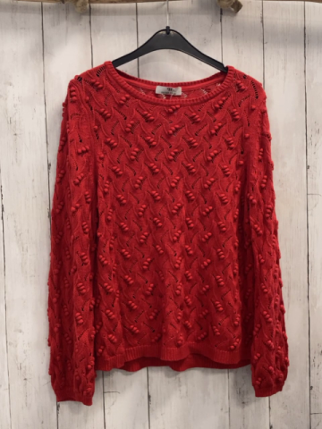 Peter Hahn  Pullover  Gr. M rot Strick Noppen 