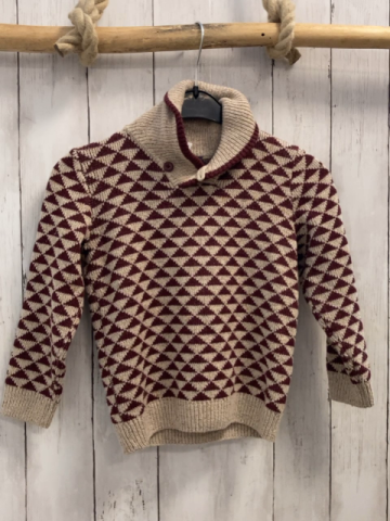 Sergent Major  Pullover  Gr. 110  beige rotbraune Dreiecke großer Kragen Strick 