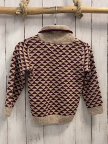 Sergent Major  Pullover  Gr. 110  beige rotbraune Dreiecke großer Kragen Strick 