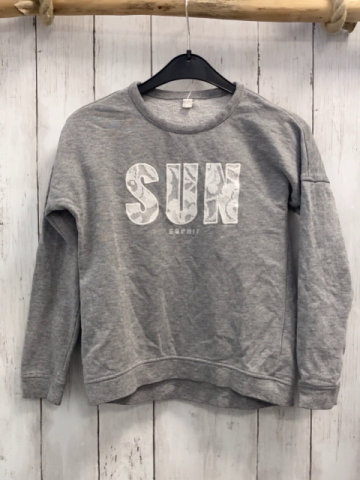 Esprit  Pullover  Gr. 134  grau  Schrift 