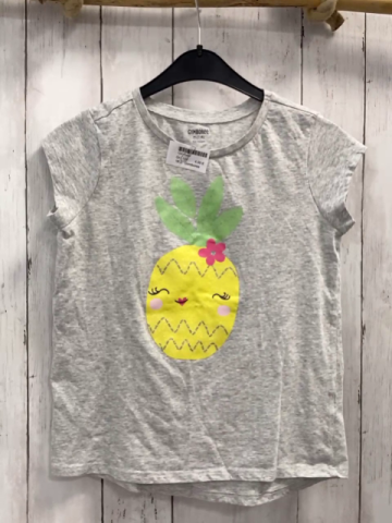 Gymboree  T-Shirt  Gr. 128  grau glänzende Ananas 