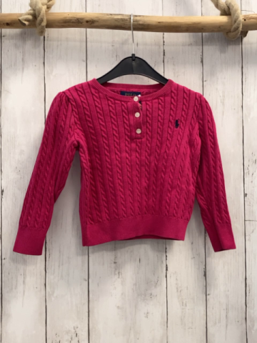 Ralph Lauren Pullover Gr. 98  pink Strick Zöpfe