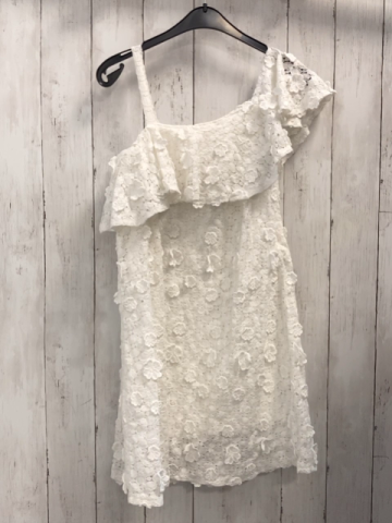 Zara  Kleid  Gr. 152  weiß Überkleid mit Glumen + Rosetten 