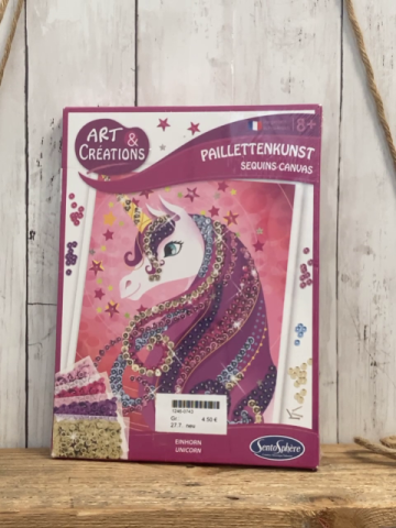 neu  Kreativspiel  Pailettenkunst Einhorn 