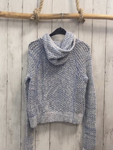 Abercrombie  Pullover  Gr. 158/164  weiß lavendel meliert Strick Kapuze 