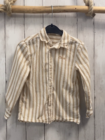 H&M Hemd Gr. 110  beige Streifen