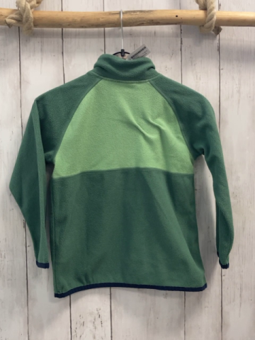 Didriksons Pullover Gr. 110  grün hellgrün Fleece Knopfleiste blauer Bund