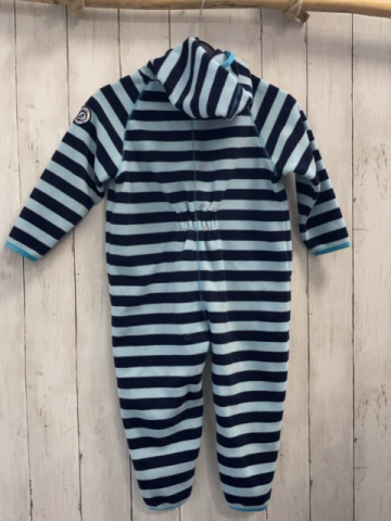 racoon Fleeceoverall Gr. 92  blau hellblau gestreift