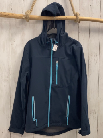   Softshelljacke  Gr. 176/182  blau hellblaue Reißverschlüsse 
