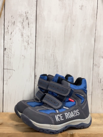   Boots  Gr. 24  grau hellblau weiße Nähte gefüttert 