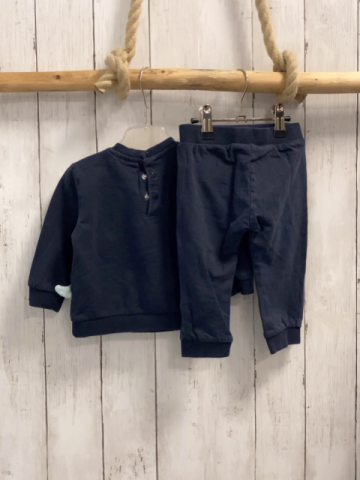 2tlg  Pullover + Jogginghose  Gr. 74  blau mint Monster + Schrift 