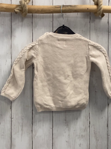   Pullover  Gr. 86  beige Strick Noppen Zöpfe 