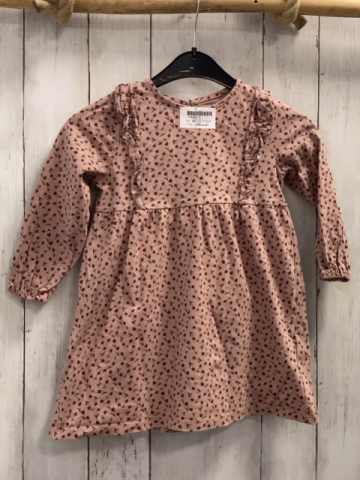 Vertbaudet  Kleid  Gr. 98  altrosa weinrote Blumen 