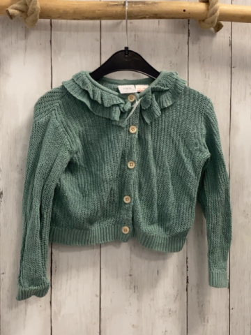 Zara  Strickjacke  Gr. 104  mint Strick Rüschen 