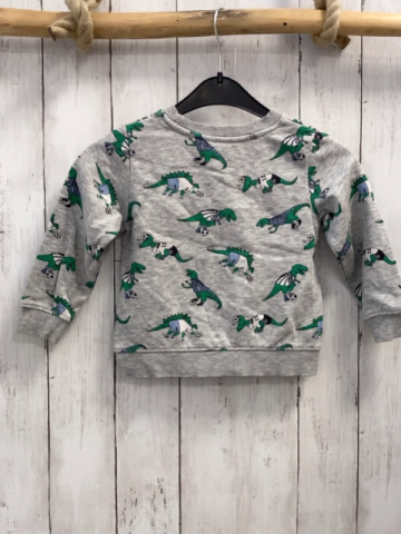 H&M  Pullover  Gr. 92  grau Krokodile mit Fußbällen 