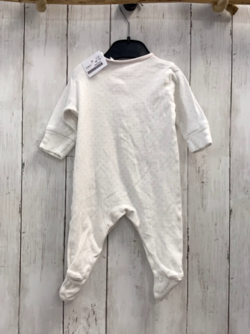 next Schlafanzug Gr. 68  weiß Punkte gesticktes Obst