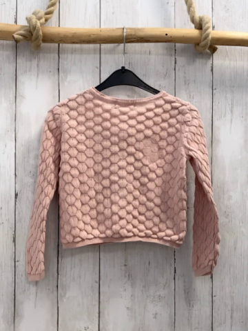 H&M Strickjacke Gr. 98  rosa Lochmuster