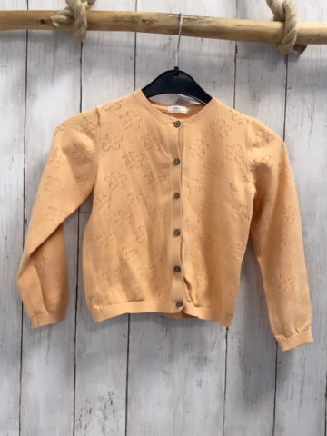 next Strickjacke Gr. 110  aprikot Lochmuster