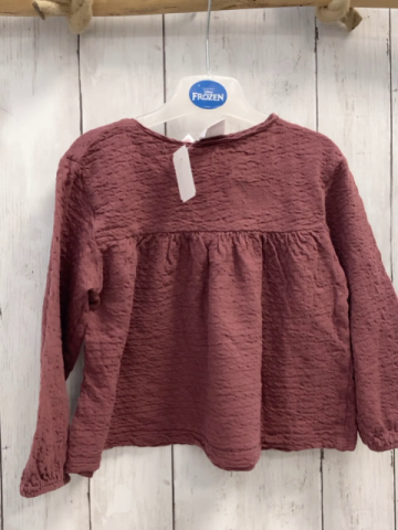 Zara  Langarmshirt  Gr. 98  brombeere Struktur 
