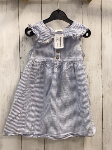 Zara  Kleid  Gr. 98  hellblau weiße Streifen Struktur 