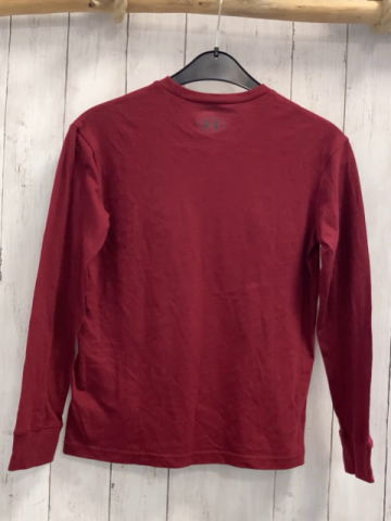 Under Armour  Langarmhirt  Gr. 146  weinrot schwarzes Quadrat mit Schrift 