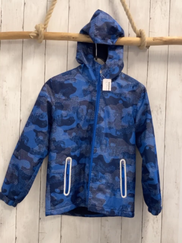   Jacke Gr. 146/152  blau hellblauer Druck hellgraue Punkte 