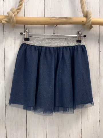 Jako-o  Rock Gr. 140  blau Tüllüberrock + Bund mit silber Glitzer 
