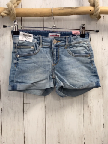 Vingino  Shorts  Gr. 140  blau Jeans Umschlag Bund verstellbar 