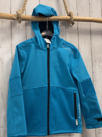  Softshelljacke Gr. 140  hellblau schwarzer Reißverschluss
