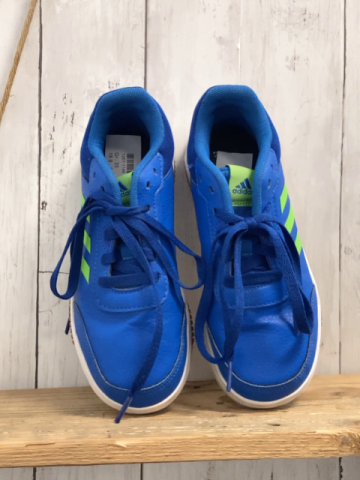 Adidas  Schuhe  Gr. 35  blau hellgrüne Streifen weiße Sohle 