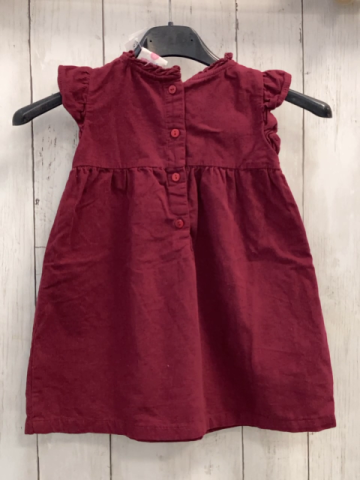   Kleid  Gr. 92  weinrot Kord gehäkelter Oberkörper + Taschen 