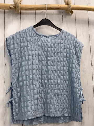 Zara  Sommerbluse  Gr. 164  hellblau Struktur 