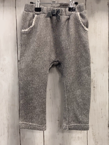  Jeggings  Gr. 86  grau hellgraue Zackenstreifen Schleife 