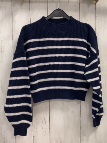 H&M  Pullover  Gr. 146/152  blau weiße Streifen Strick 