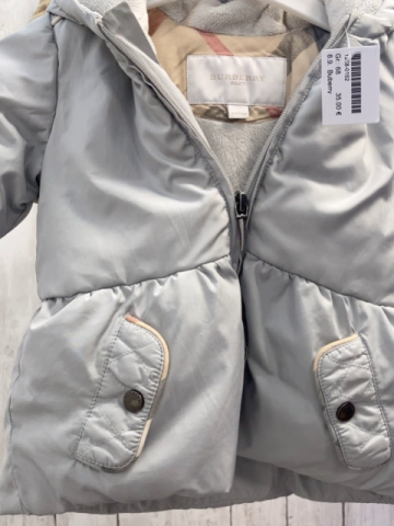 Buberry  Winterjacke  Gr. 68  hellgrau kariert Bund weißes Plüschfutter 