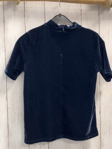 Boden Kurzarmshirt  Gr. 134/140  blau Samt Sterne Monde mit Glitzer + silber Pailetten 