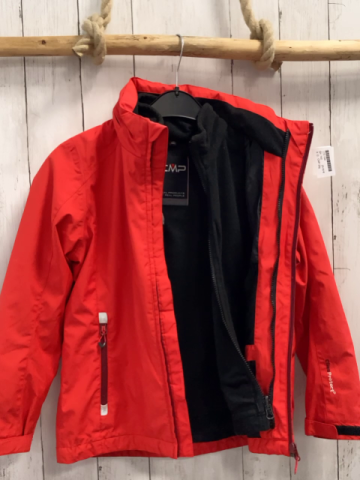 CMP 2tlg Jacke Gr. 140  rot + schwarze Fleeceinnenjacke