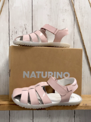 neu Naturino  Schuhe  Gr. 31  rosa glänzend Halbsandale weiße Sohle 