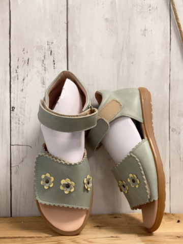 neu Kmins  Sandalen  Gr. 31  mint gelb mint Rosetten 