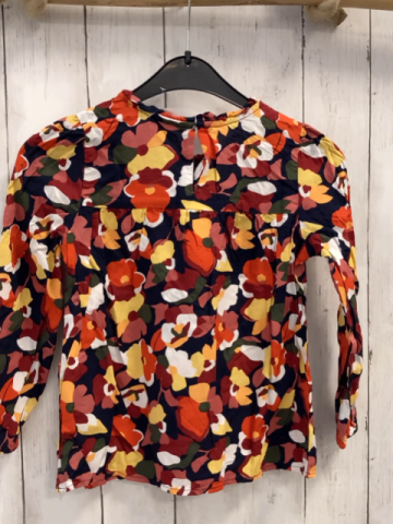 S´Oliver  Bluse  Gr. 116  blau bunte Blumen 