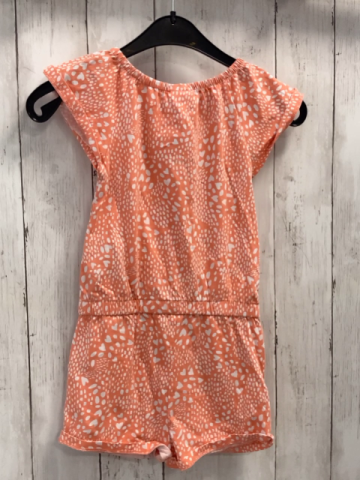 S´Oliver  Playsuit  Gr. 116  orange weiße Herzen + Rechtecke 