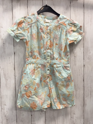 Mango  Playsuit  Gr. 122  mint bunte Blumen + Blätter 