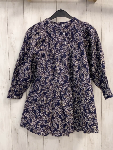 Mango  Kleid  Gr. 122  dunelblau beige Blüten 