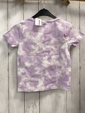   T-Shirt  Gr. 128  weiß lavendel gemustert silber weißer Hase 