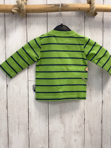 Sigikid  Langarmshirt  Gr. 68  hellgrün blaue Streifen Maus 