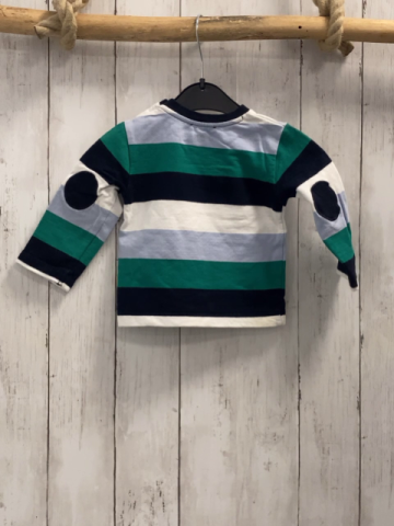Steiff  Pullover  Gr. 74  blau hellblau grün weiße Streifen Plüschbärenkopf 