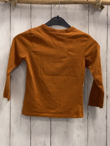 H&M  Langarmshirt  Gr. 98  ocker weißer Dino + weiße Schrift 