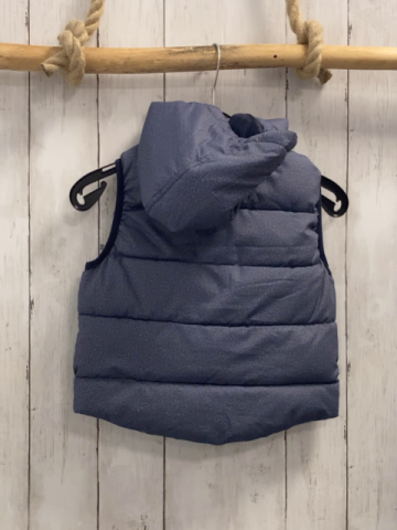 H&M  Weste  Gr. 98  blau hellgrau meliert Kapuze blaues Plüsch"A" 